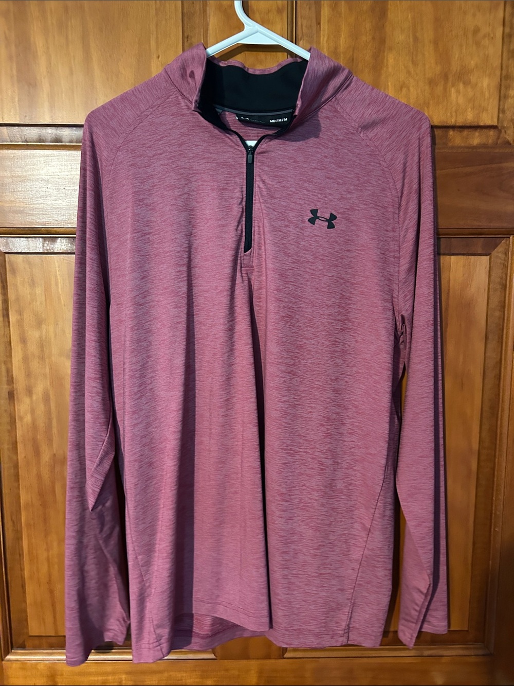 Under Armour Heathered Mauve Quarter-Zip Performance Top